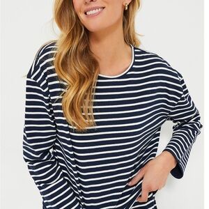 Tuckernuck Navy and White Striped Long-Sleeve Tee